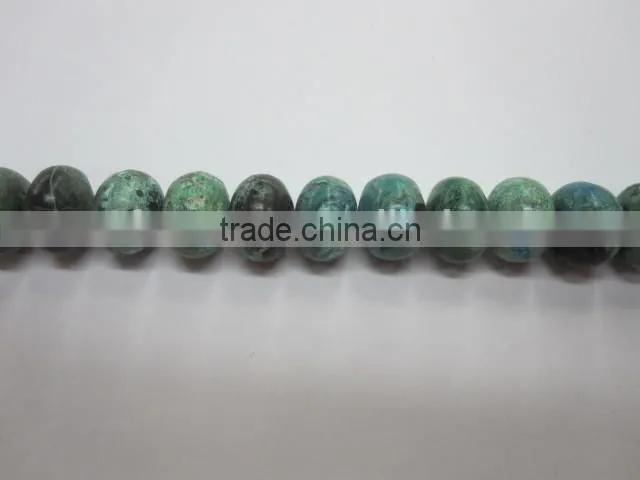 Natural chrysocolla roundel bead mineral gemstone for jewelry making