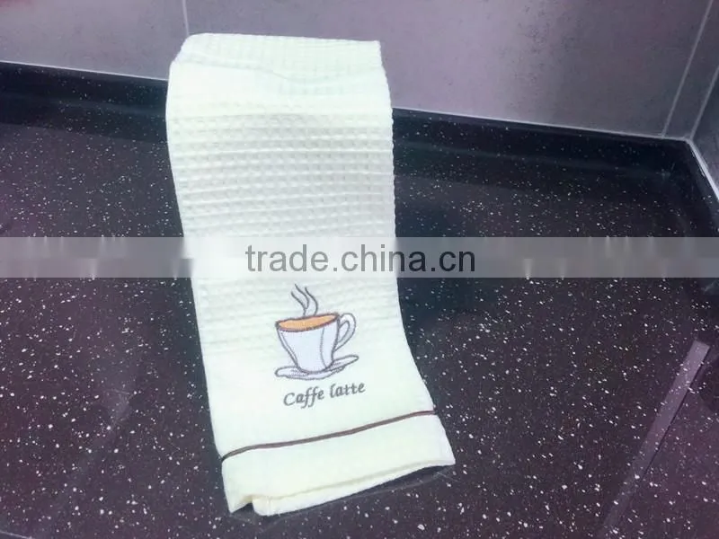 waffle tea towel with caffe design