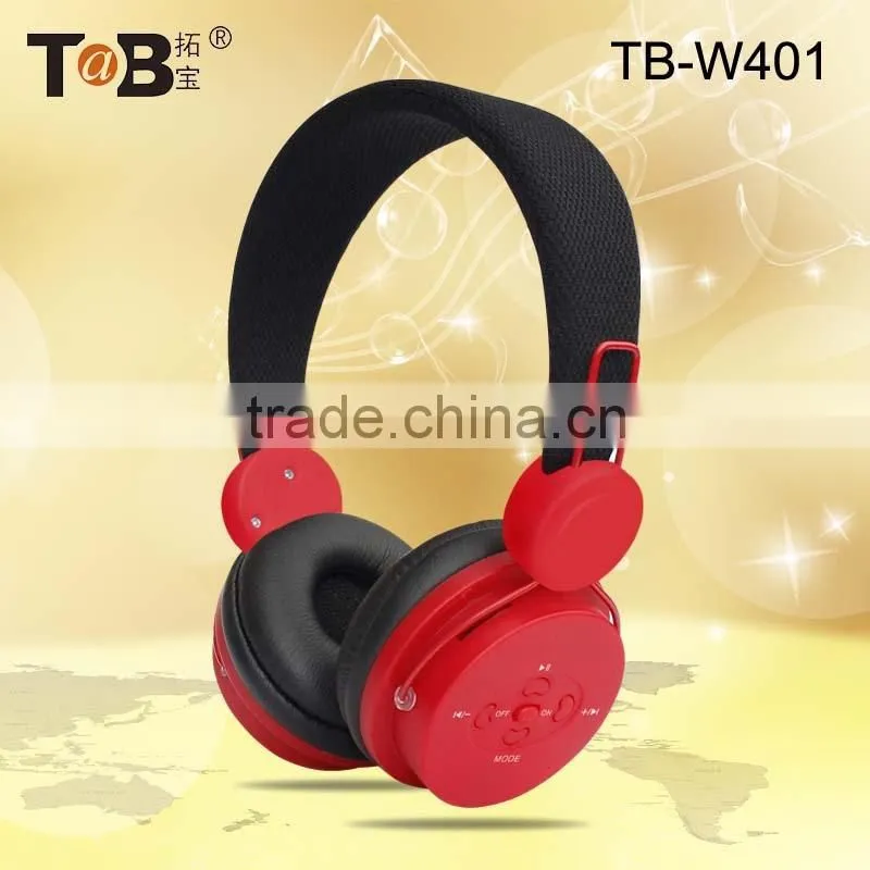 2015 New design Wireless Bluetooth Stereo TF Headphone With Mic