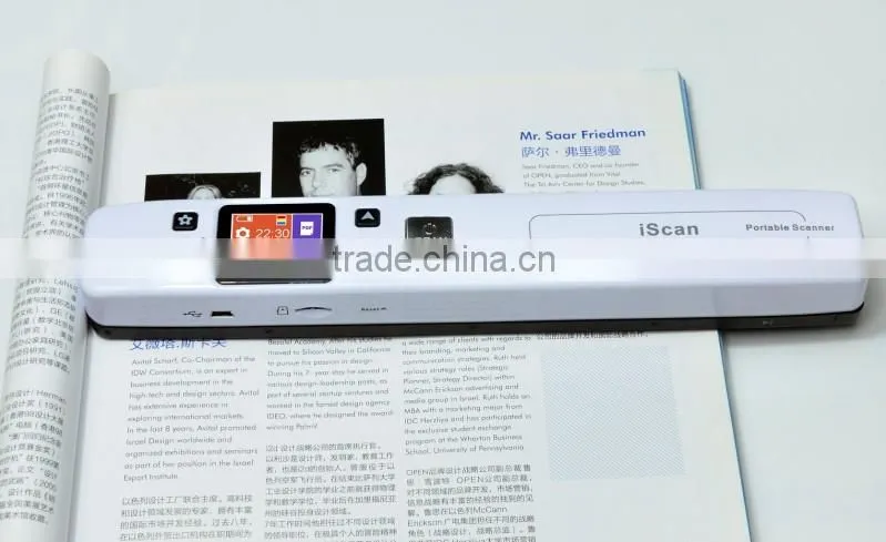New coming dual roller rechargable handy scanner with HD preview screen