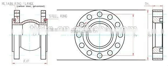 high performance Rubber expansion EPDM joints, Q235 flange