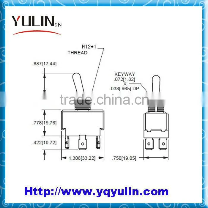 Sample Free 6Pins Black Base 3Amp 250V ON-ON china toggle switch