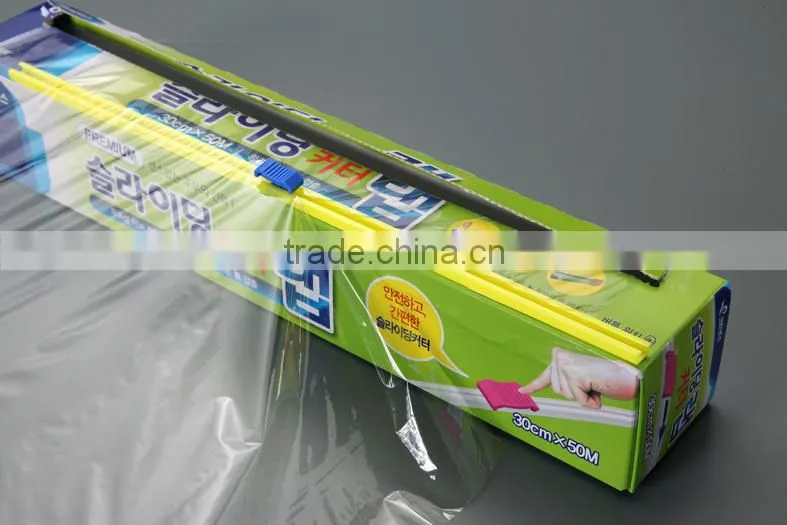Chines supplier of food packaging cling film slide cutter