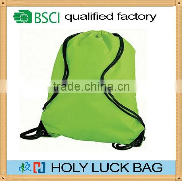 Portable polyester drawstring shoe bag rucksack