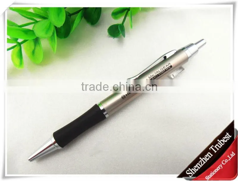 rubber grip metal spring pen