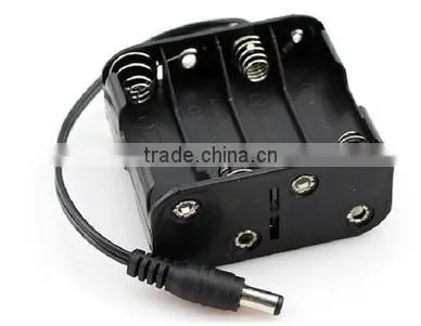 8AA back to back battery holder with DC plug leads/8AA battery holder/AA battery holder