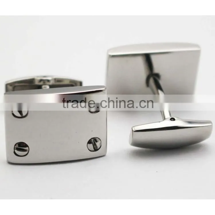 Blank Stainless Steel Rectangle Plain Silver Cufflinks For Men and Women