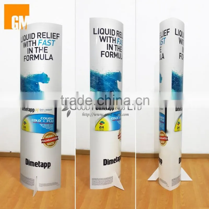 flooring advertising cardboard totem display stand