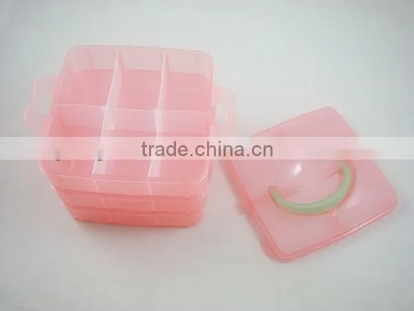 Plastic food contaioner with 3 layers and a removeable lid