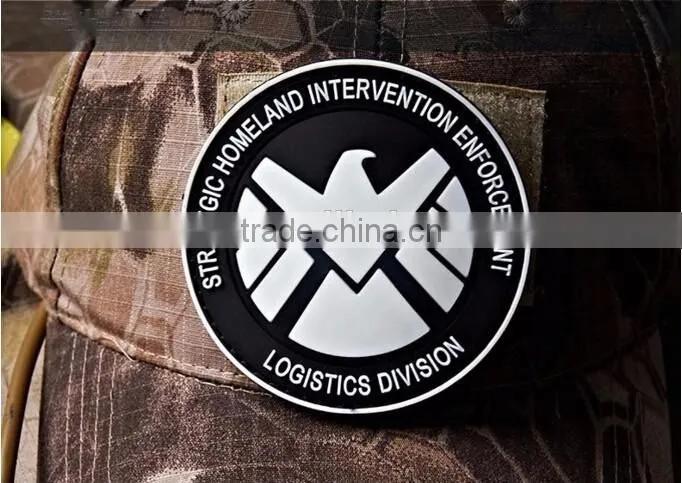 THE AVENGERS movie S.H.I.E.L.D logo PVC 3D Rubber PATCH Glow In The Dark Usa Army Tactical Patch Morale Badge Military Patches