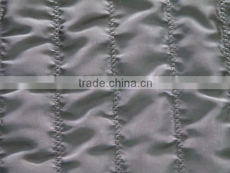 Polyester stripe embroidered thermal padding quilting fabric for jackets /down coats