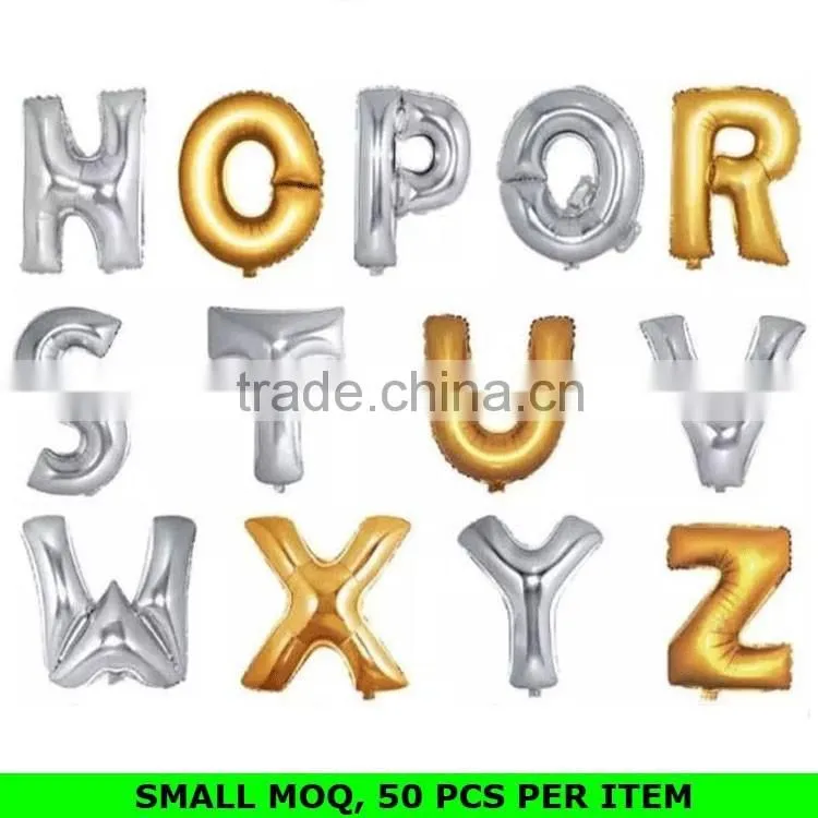 Wholesale 18 Inch and 32 Inch Gold Alphabet Letter Foil Balloons