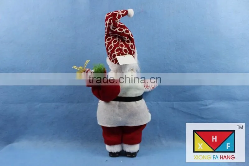 Cheerful Standing Santa Claus Christmas Figure with Presents