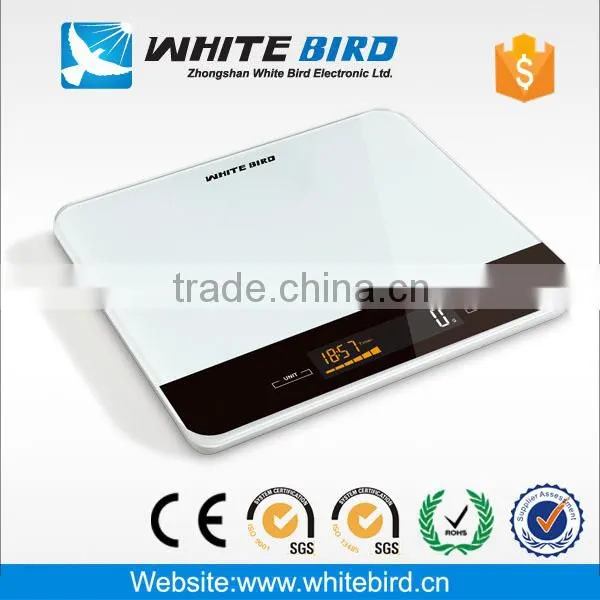Glass electronic kitchen digital scale with temperature display