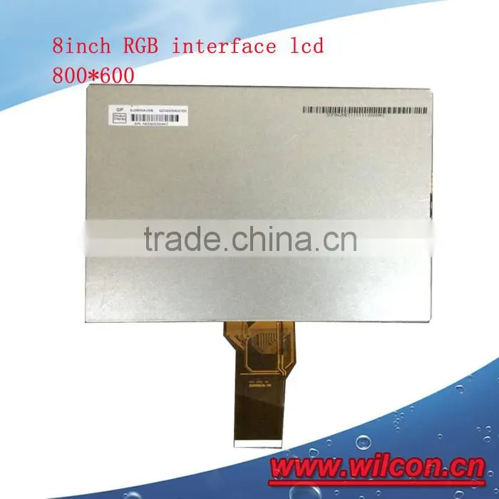 8inch 800*600 RGB interface 250 nits wide screen tft lcd display for industrial use