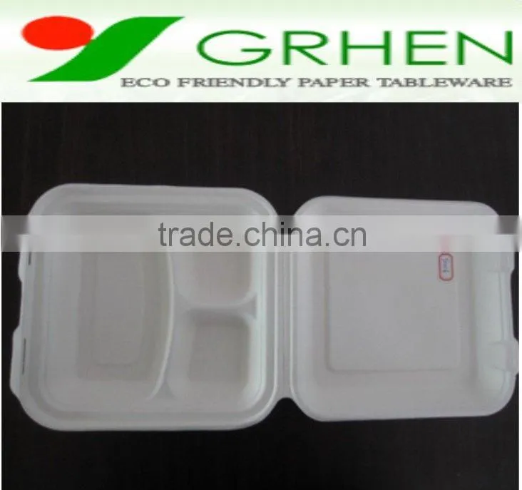 FDA biodegradable eco-friendly disposable food container,food tray,3 compartment food box