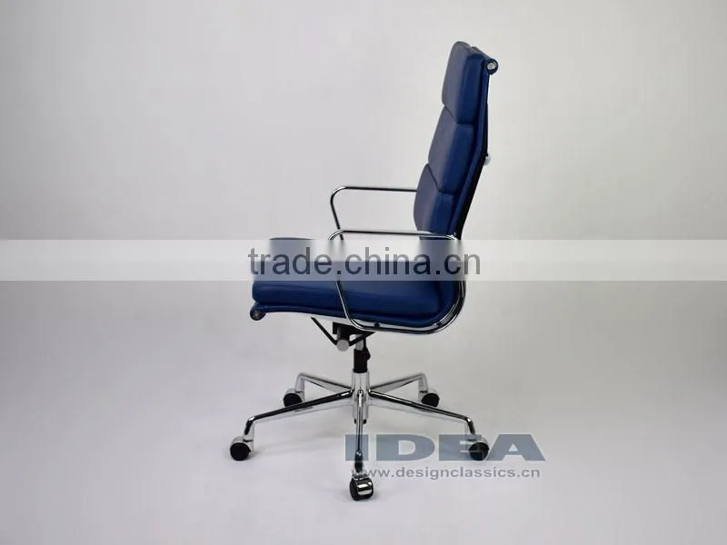 Replica EA219 Charles High Back Office Chair - Navy Blue Color Genuine Leather