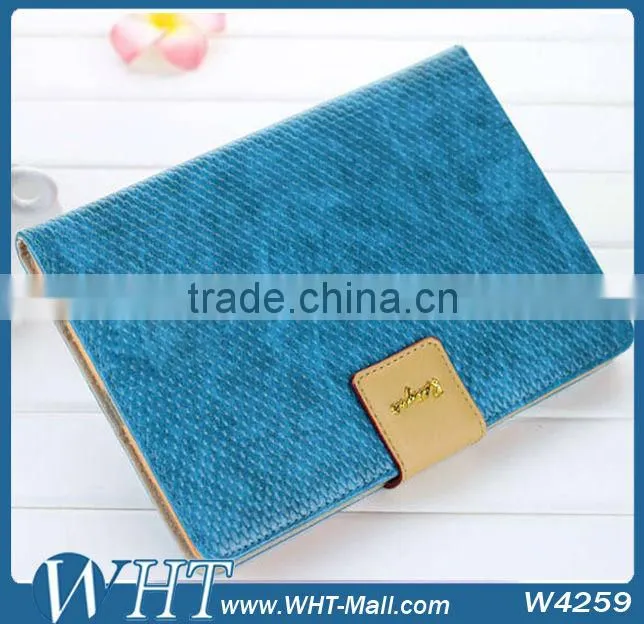 Fashion Blue Color Snake Wave Skin Kaiyue Brand Fashion Leather Stand Cover for iPad mini