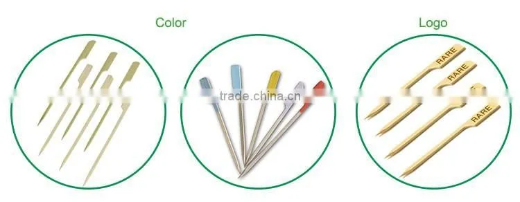 New design bamboo food stick skewer for core meat beef skewer