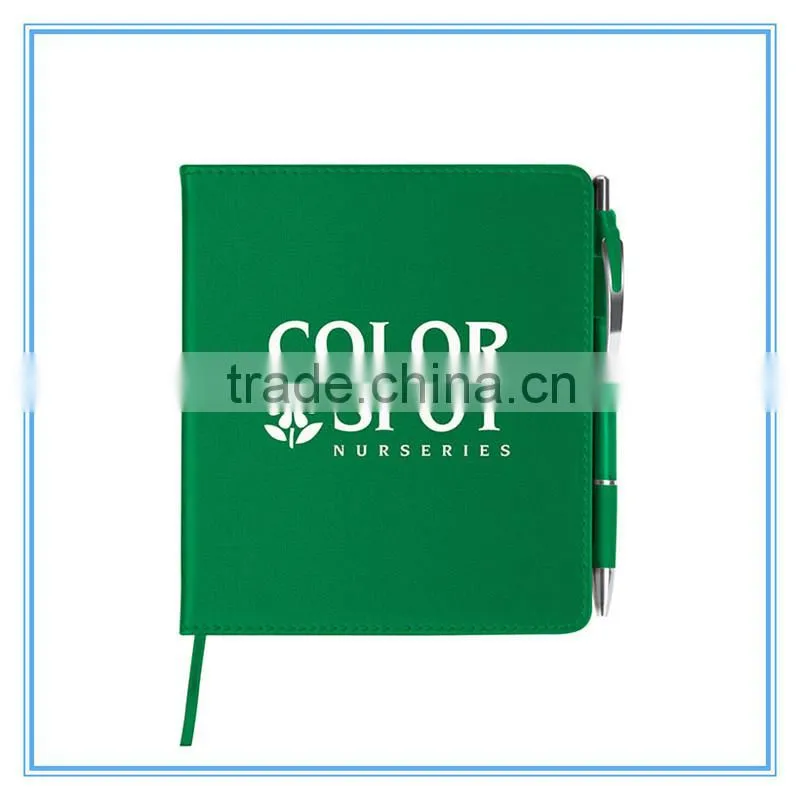 PU Hard Cover Stone Paper Notebook with ribbon bookmark