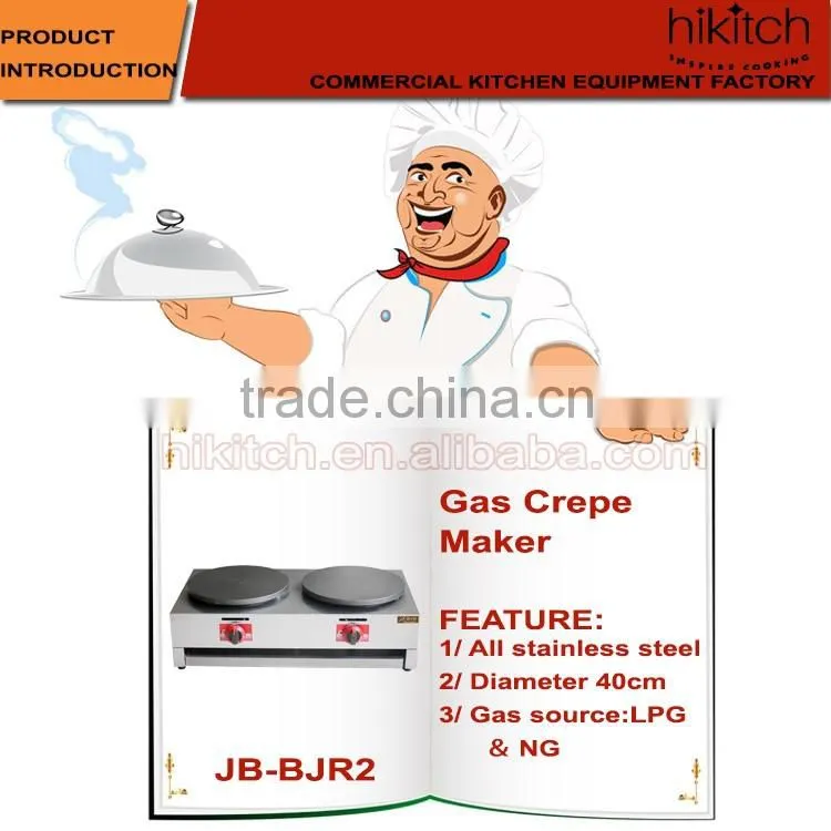 Hot Sale Crepe Machine with Drawer/Stainless Steel Gas Crepe Maker/2 Head Pancake Maker