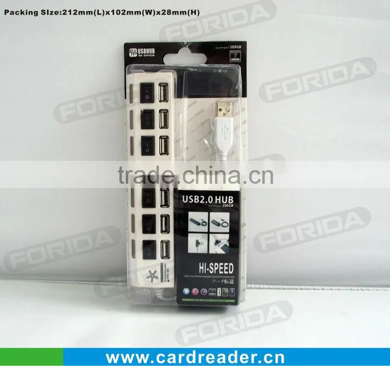 New High Quality Mini 7 Port USB Hub 2.0