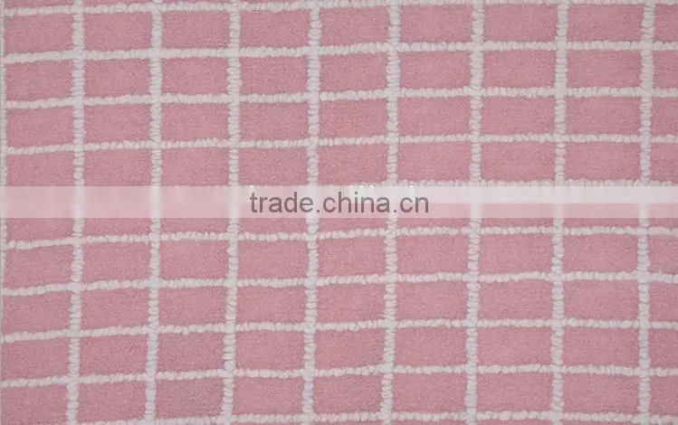 Bright yellow checks jacquard wool acrylic blend fabric for coat