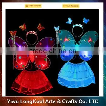 New arrival hot sale light up fairy wings set party led belly dance wings