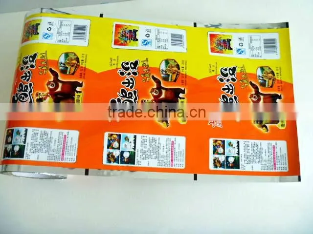 Pet film roll for packing hot pepper