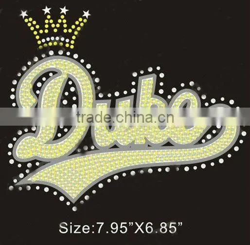 glitter with rhinestone letter transfer hot fix motif iron on t-shirts