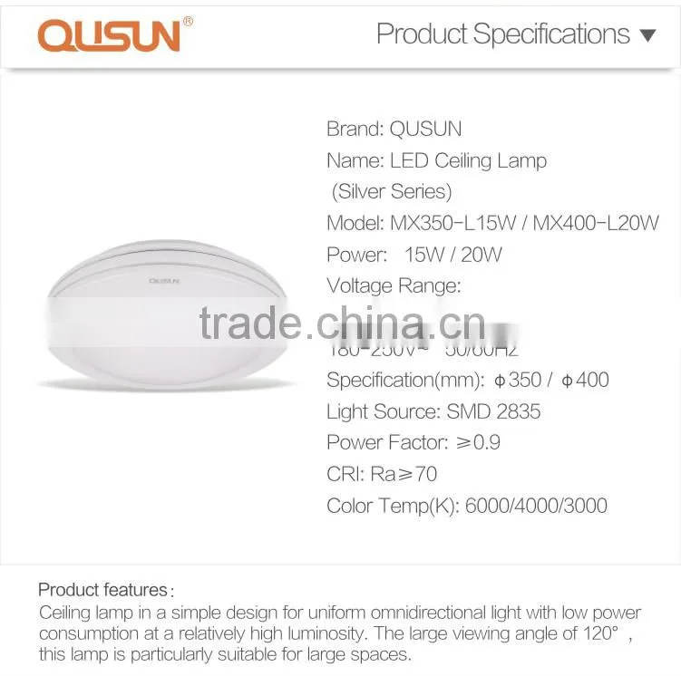 LED Ceiling Lamp 15W 20W, Sliver, CE RoHS