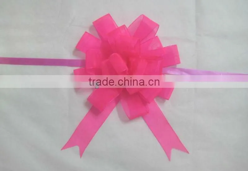 HOT SALE ! Extra Long Blue Mesh Woven Ribbon Butterfly Pull Bow