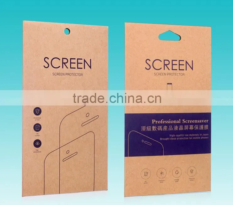 Custom design kraft paper packaging envelope for screen protector with hang hole