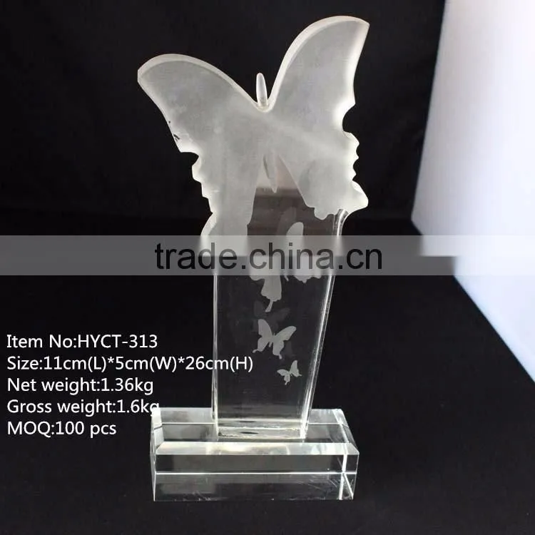 Hot selling crystal butterfly trophy for sale