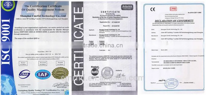 Product cards of pvc