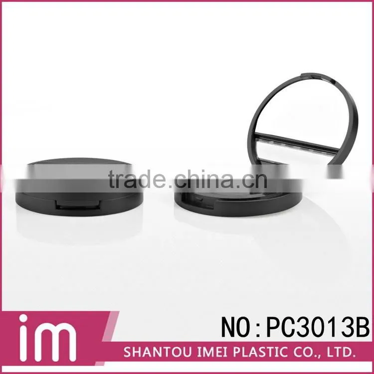 Black makeup containers compact powder case with mirror