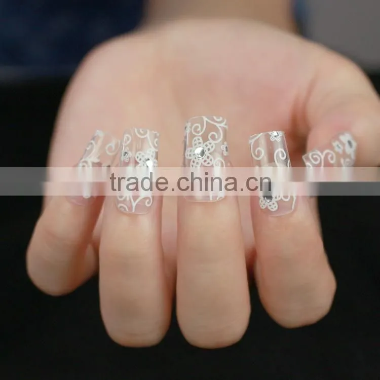 Beuaty sticker nail printing plate nail vinyl stencil white lace elegant nail wrap for beauty women