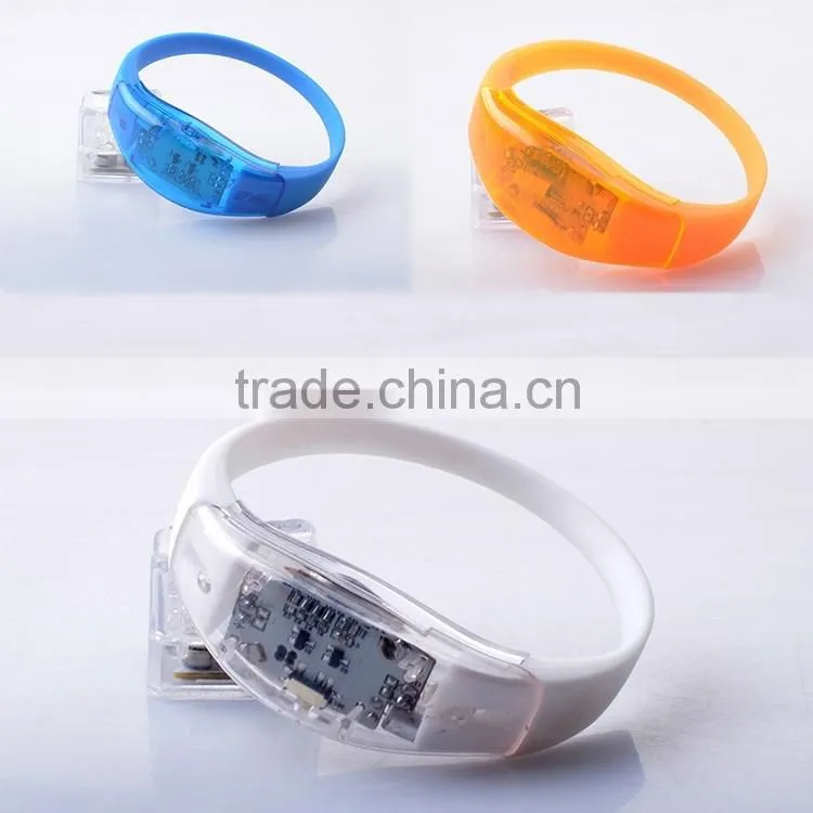 2016 Time-Limited Promotion Logo Customized Concert Bracelet LED,sound activated led bracelet