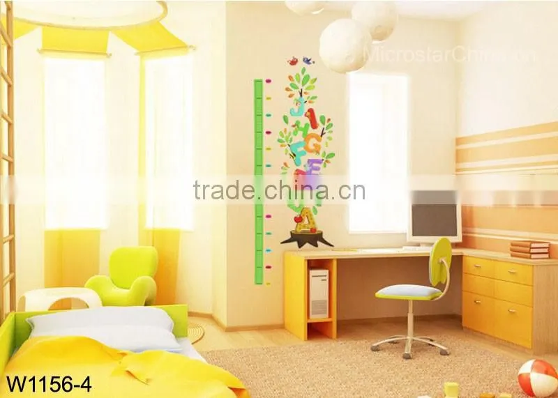 Cute cartoon characters Kids height measuring Wall Stickers Boy Girl Growth Chart