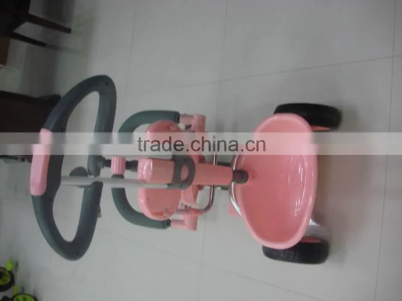 2015 white colros Baby tricycle wtih 3 point safety belt, pass en71cert with good quality keep your baby safe and comfirtable