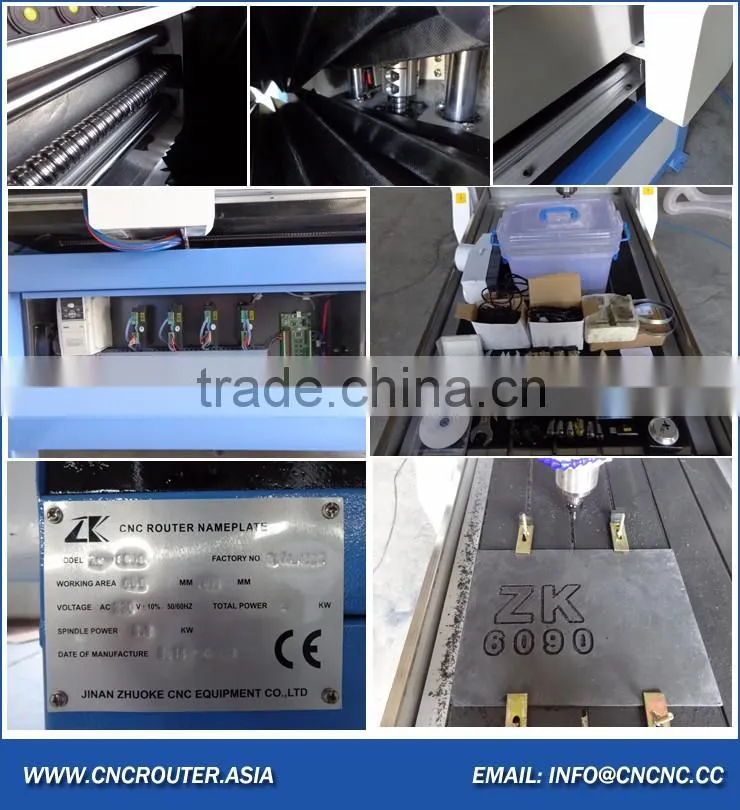 Desktop CNC 6090 4 Axis For Engraving , Drilling ,Milling And Cutting With Mach3 Control 2200W Spindle Motor