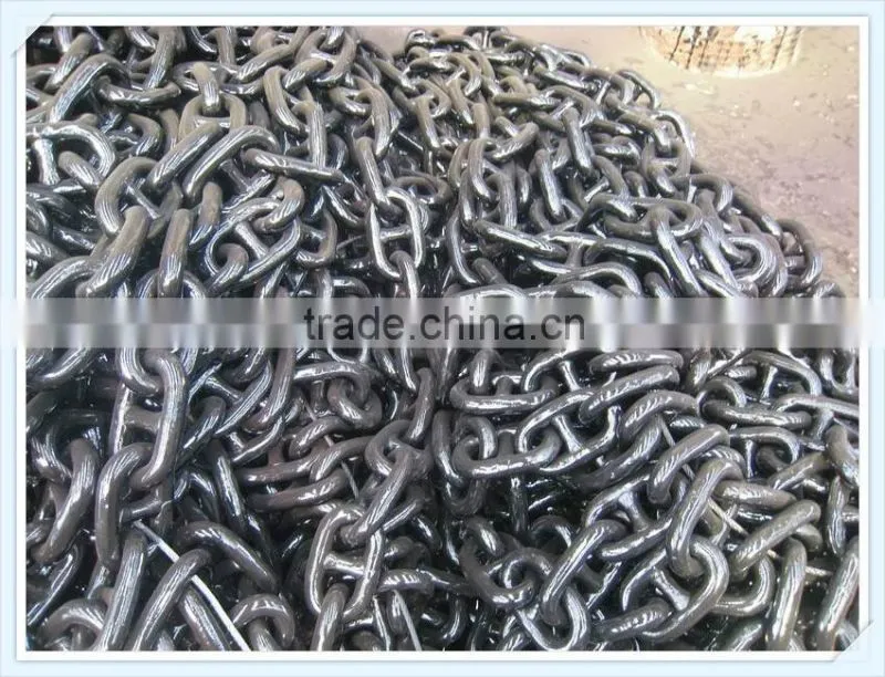 black marine stud chain mooring anchor chain