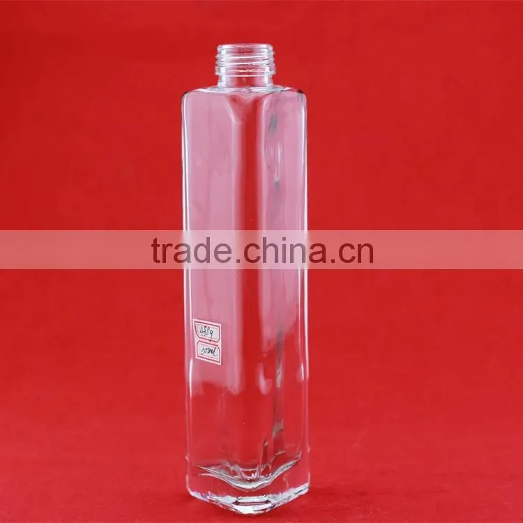 popularity cheap printing triangle shape bottles vodka liquor frosted bottle super flint spirit bottles