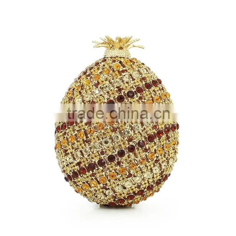 pineapple hard shell crystal evening bags manufacturers china (88191A-G)