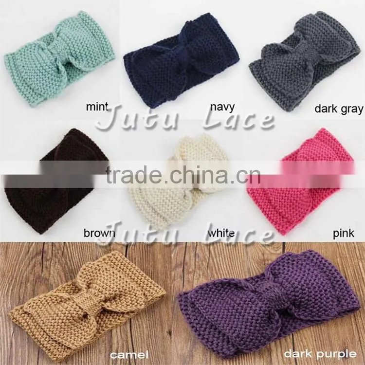 New style Women Winter Crochet Headbands-rhinestone flower crochet headband