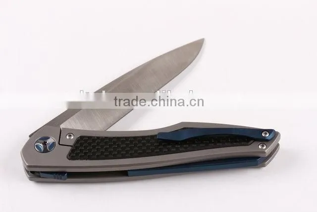 OEM all titanium handle D2 blade folding knives for outdoor