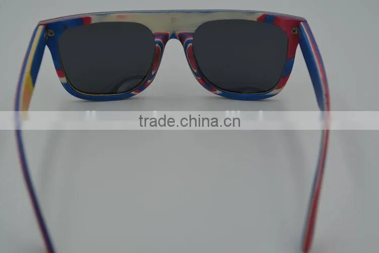 2015 New Arrive Skateboard Wooden Sunglasses Polarized Lens Wooden Sunglasses Frames Wholesale
