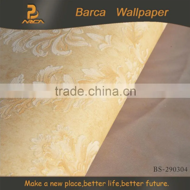Pretty glitter 3D design style non-woven wallpaper