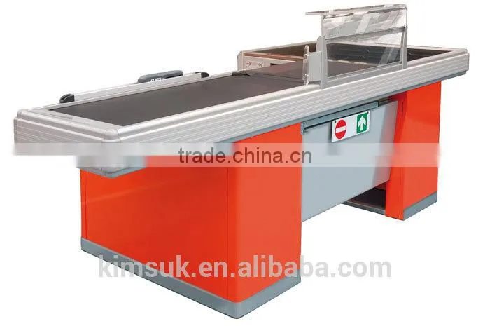Top Quality Supermarket Checkout Counter,cashier desk,shelves used for grocery