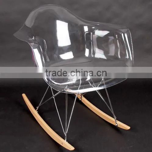 wood leg acrylic designer dining chair replica